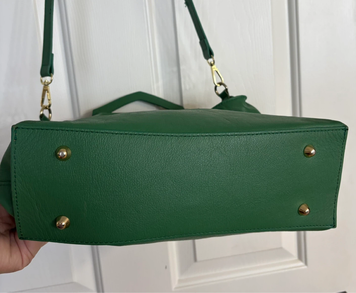 Anna Paola Emerald Green Italian Leather Satchel Bag - photo 4