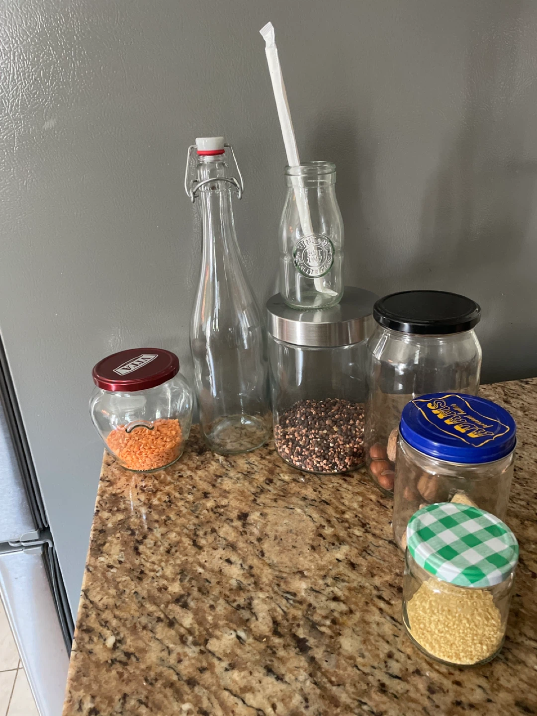 Assorted Glass Jars and Bottle Set