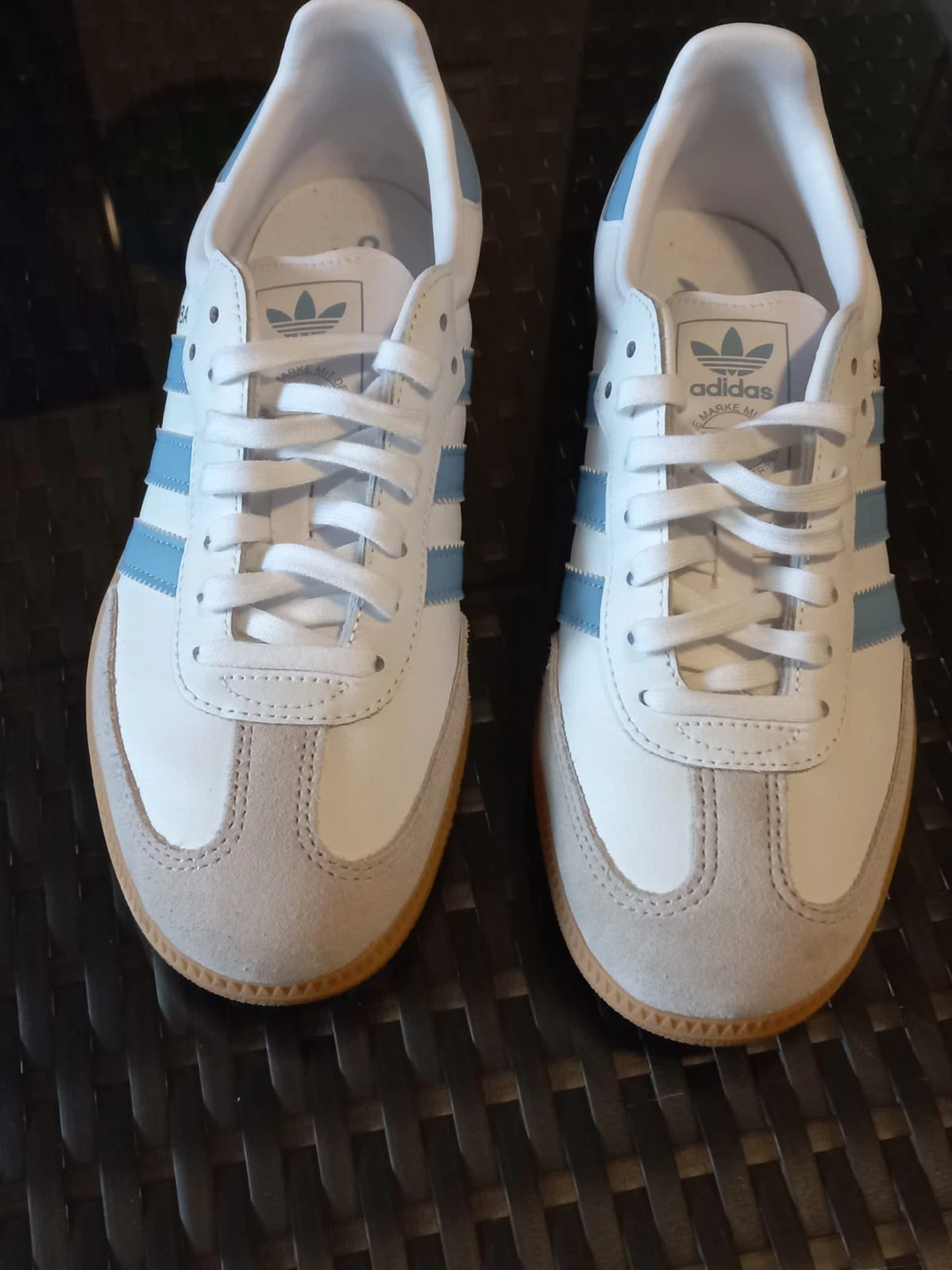 Adidas Samba OG Shoes White Light Blue Gum Sole