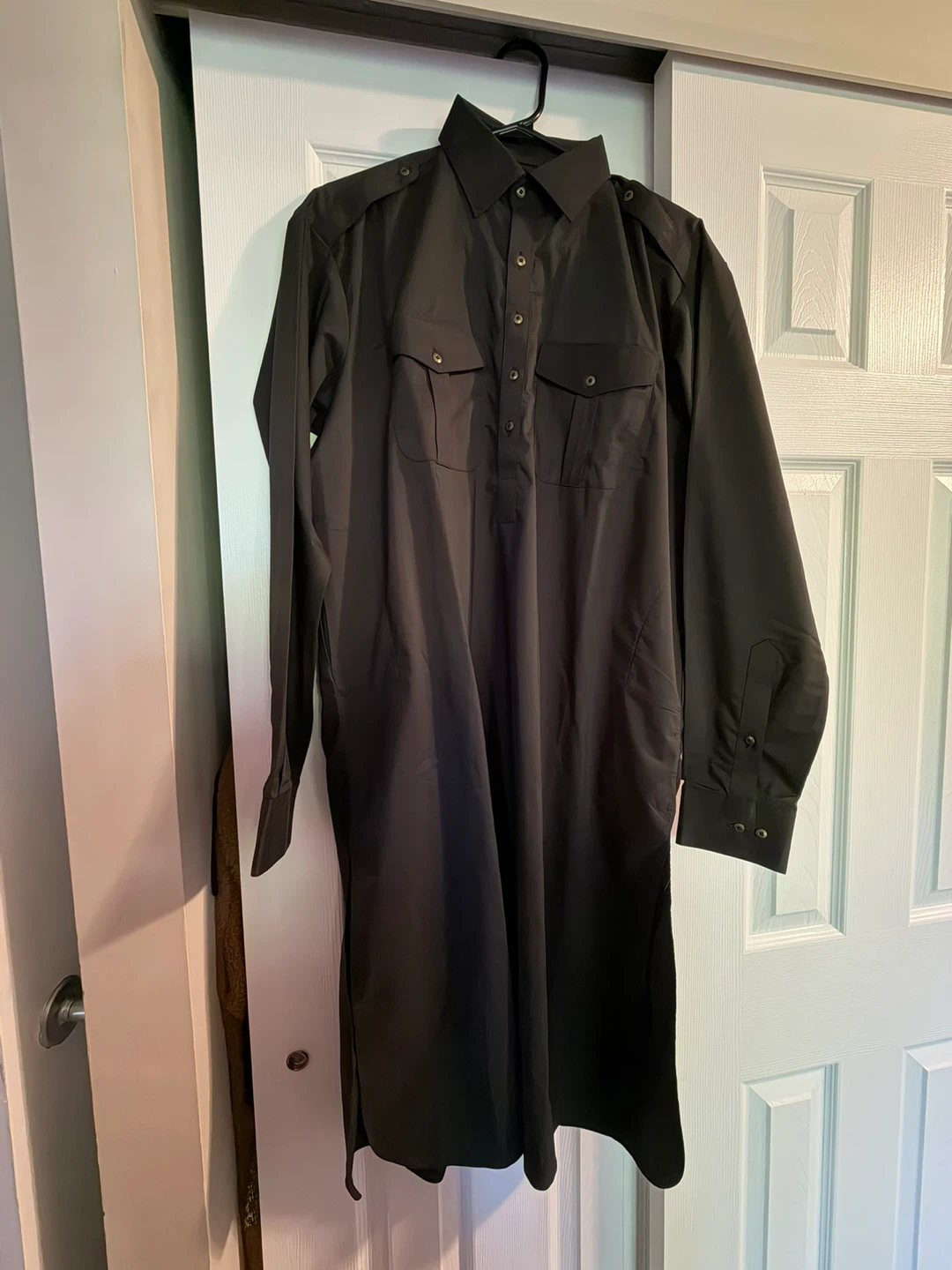 Dark Grey Long Sleeve Shirt Dress