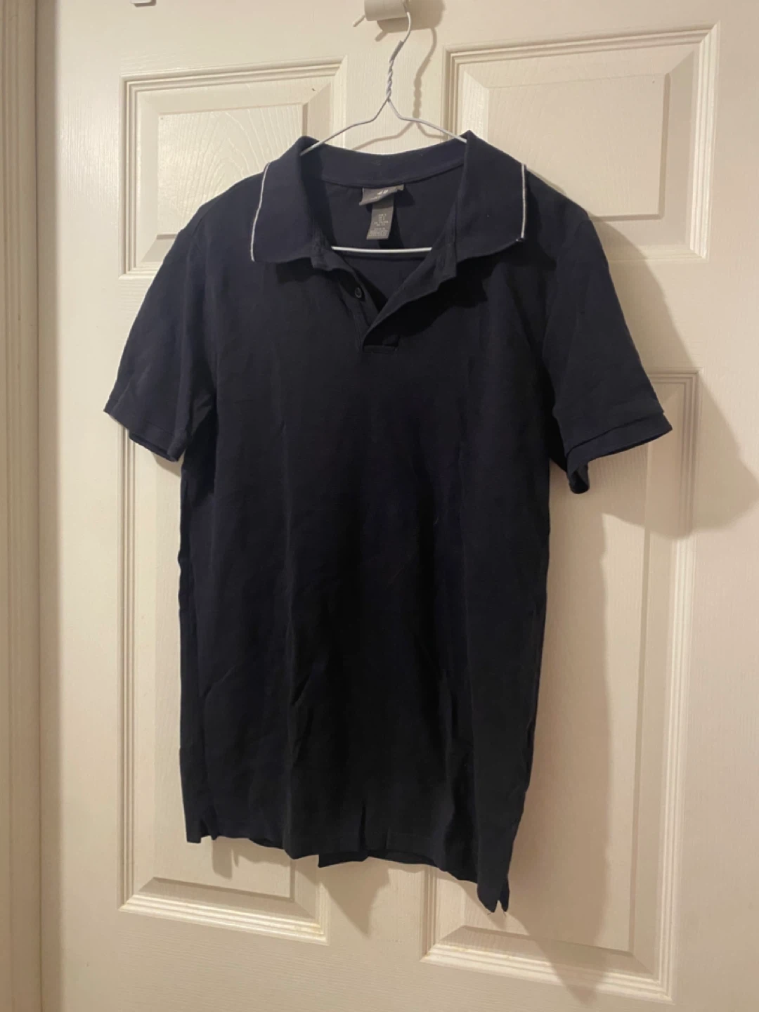 H&M Slim Fit Men's Navy Polo Shirt Size S - photo 2