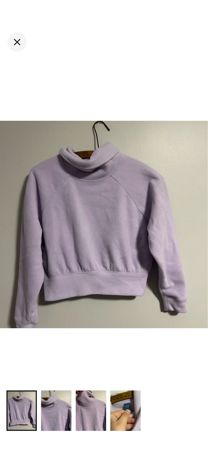 Purple Fleece Turtleneck Sweater