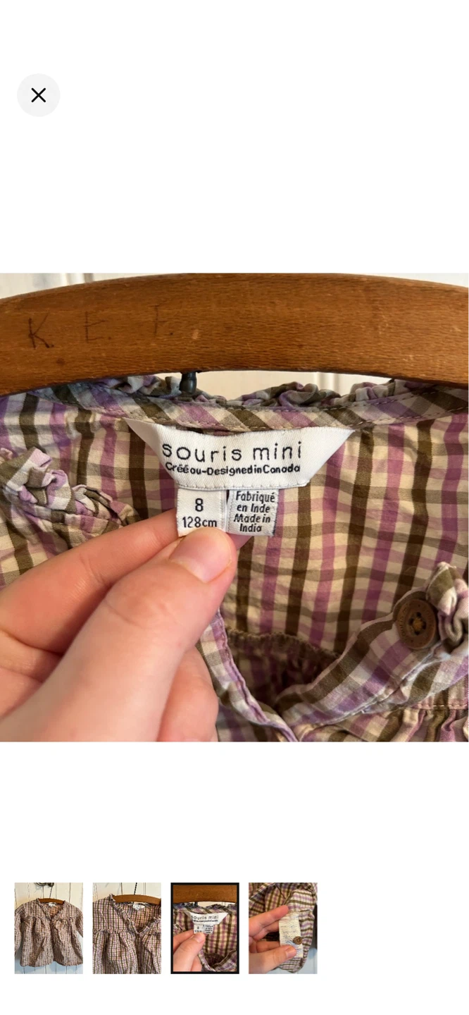 Souris Mini Gingham Blouse - Size 8 - photo 3