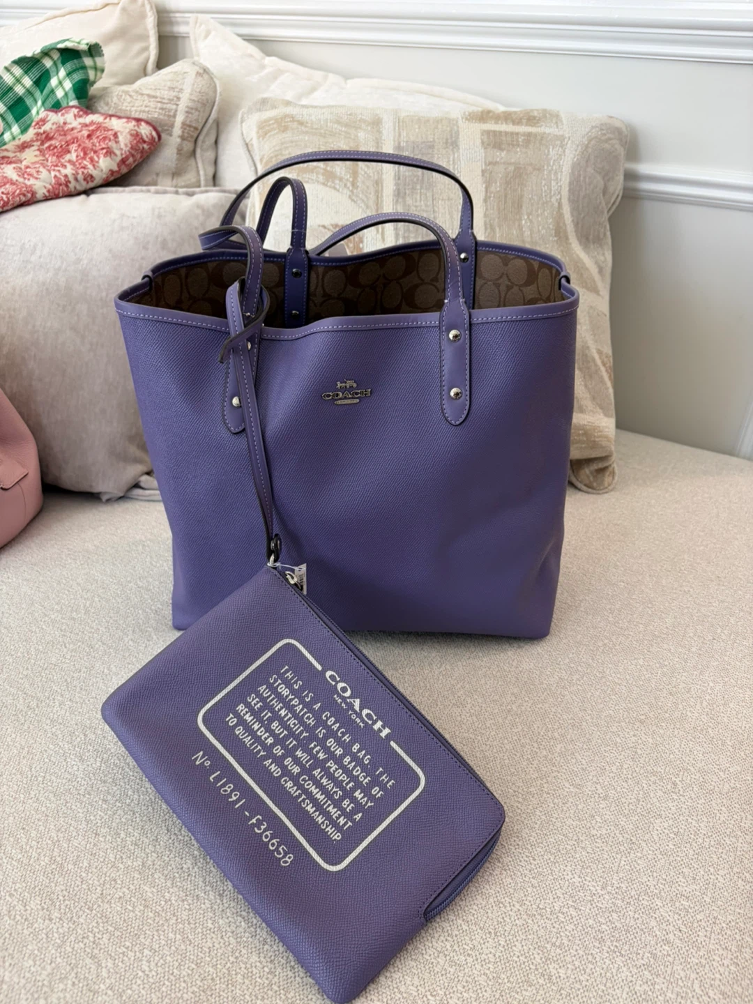 Coach Reversible Tote Bag with Pouch
