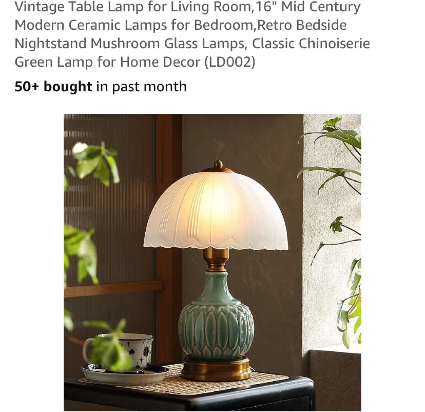 New Table Lamp Ceramic/Glass Shade - photo 3