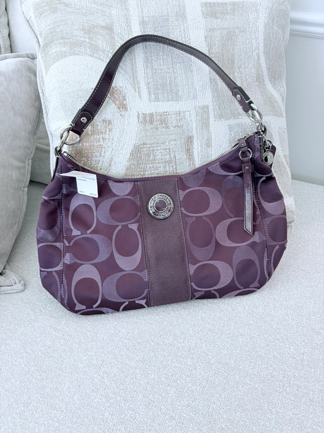 Coach Signature Monogram Shoulder Bag - Purple