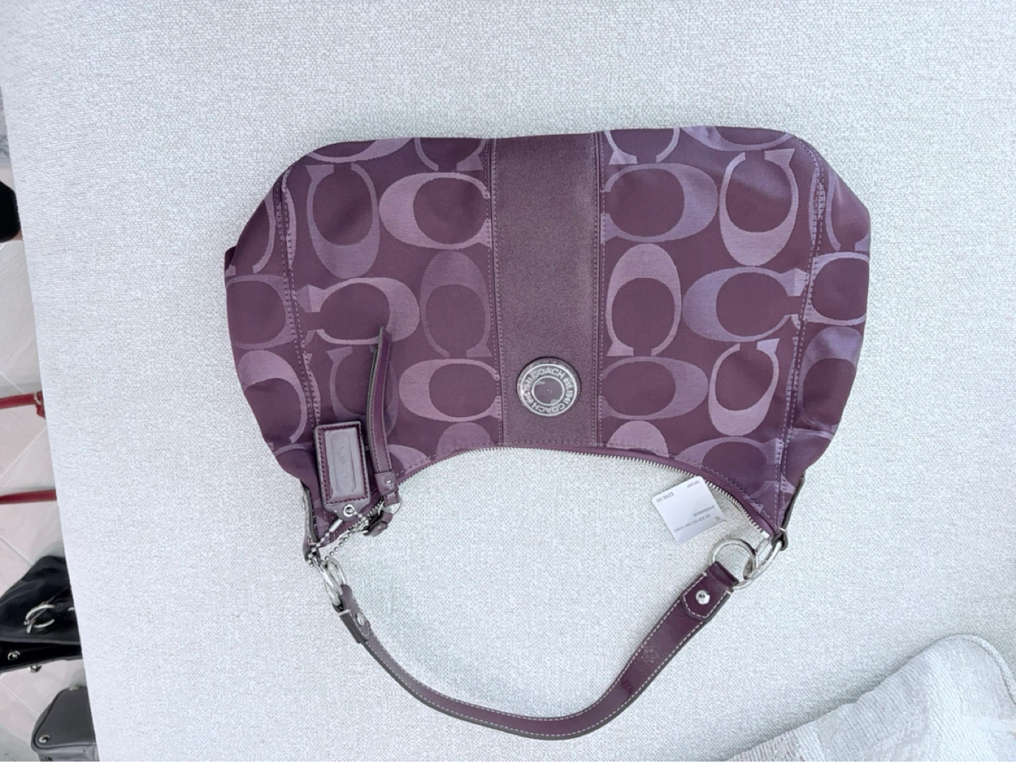 Coach Signature Monogram Shoulder Bag - Purple - photo 4