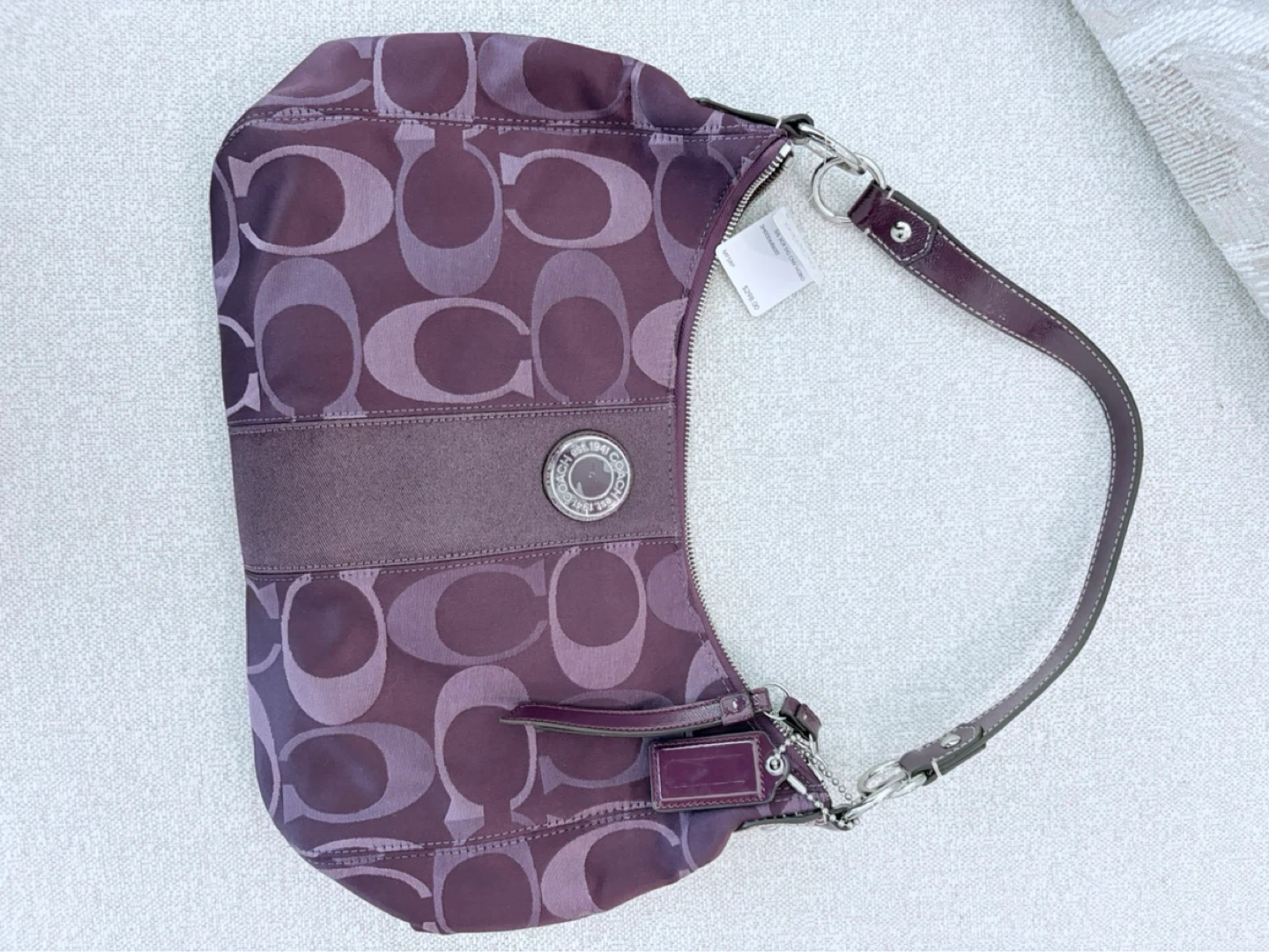 Coach Signature Monogram Shoulder Bag - Purple - photo 3