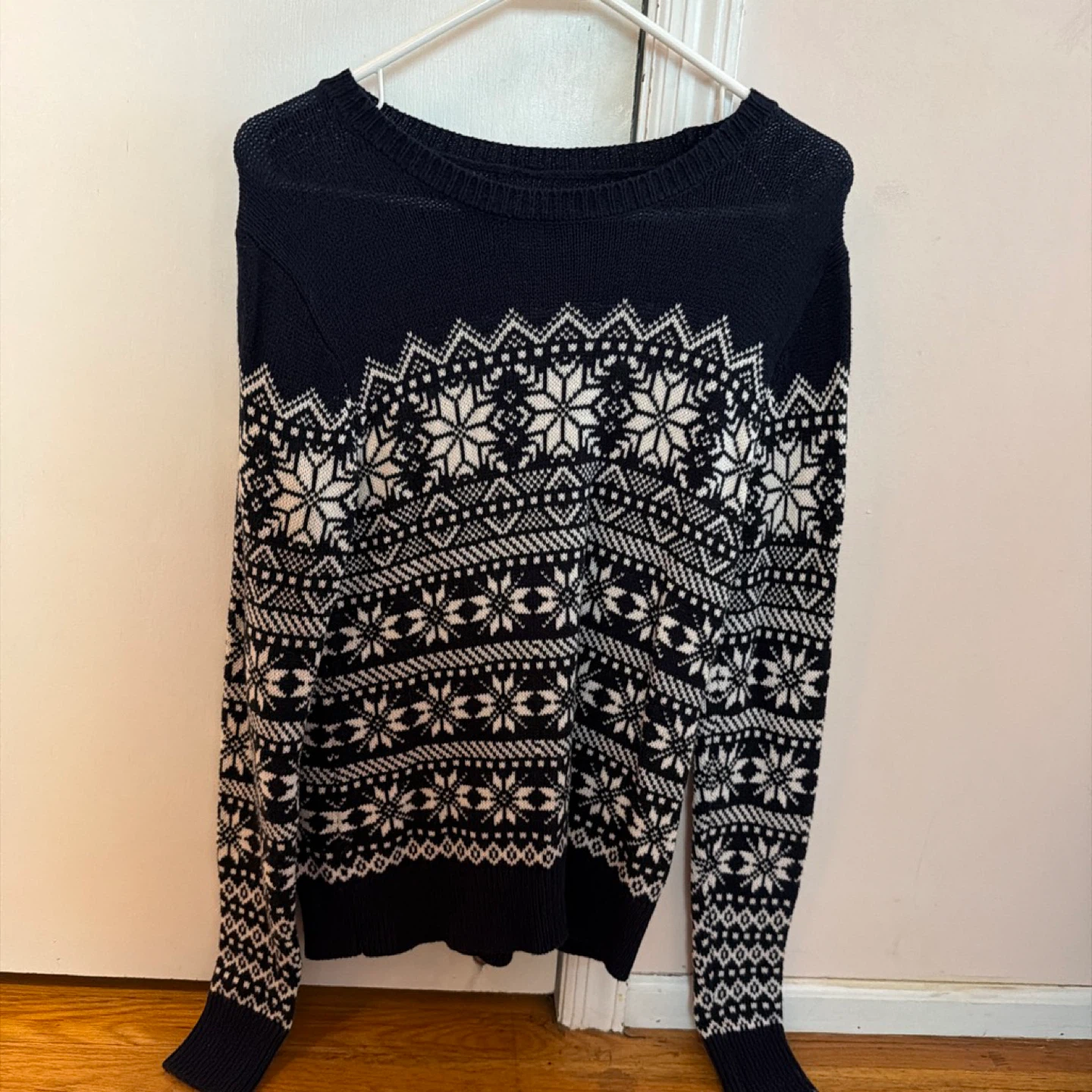 Navy Snowflake Fair Isle Sweater