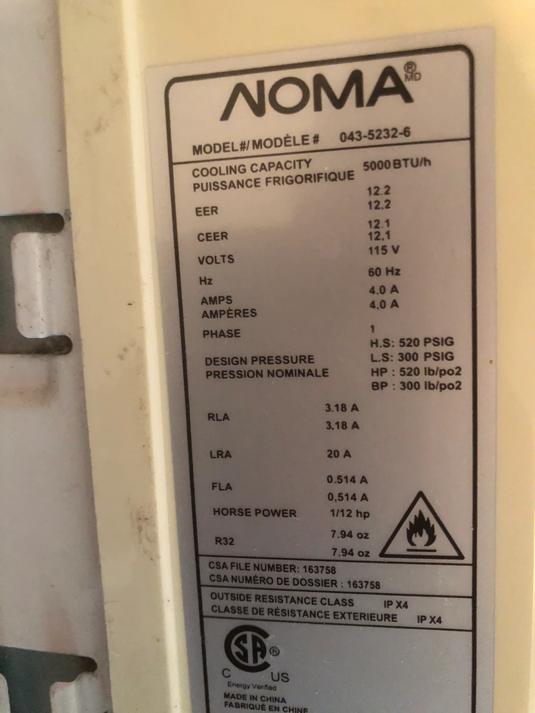 Noma Window Air Conditioner - 5000 BTU/h - photo 3
