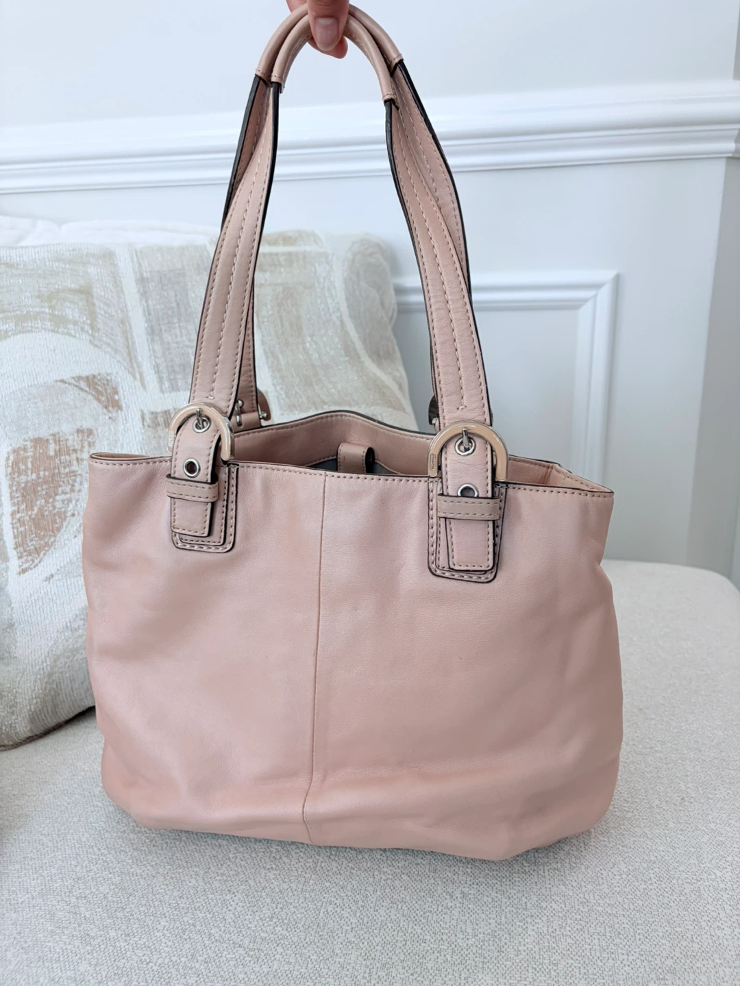 Coach Pink Leather Tote Bag