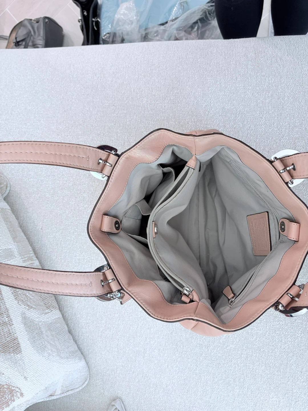 Coach Pink Leather Tote Bag - photo 5