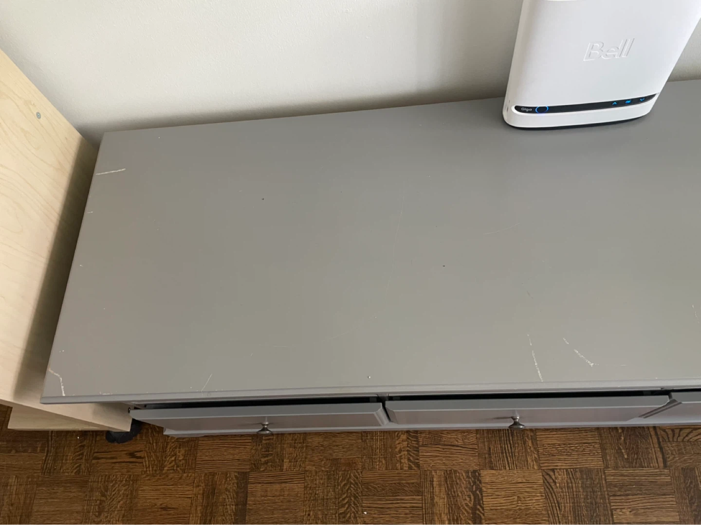 Grey TV Stand with 3 Drawers and 3 Shelves - photo 3