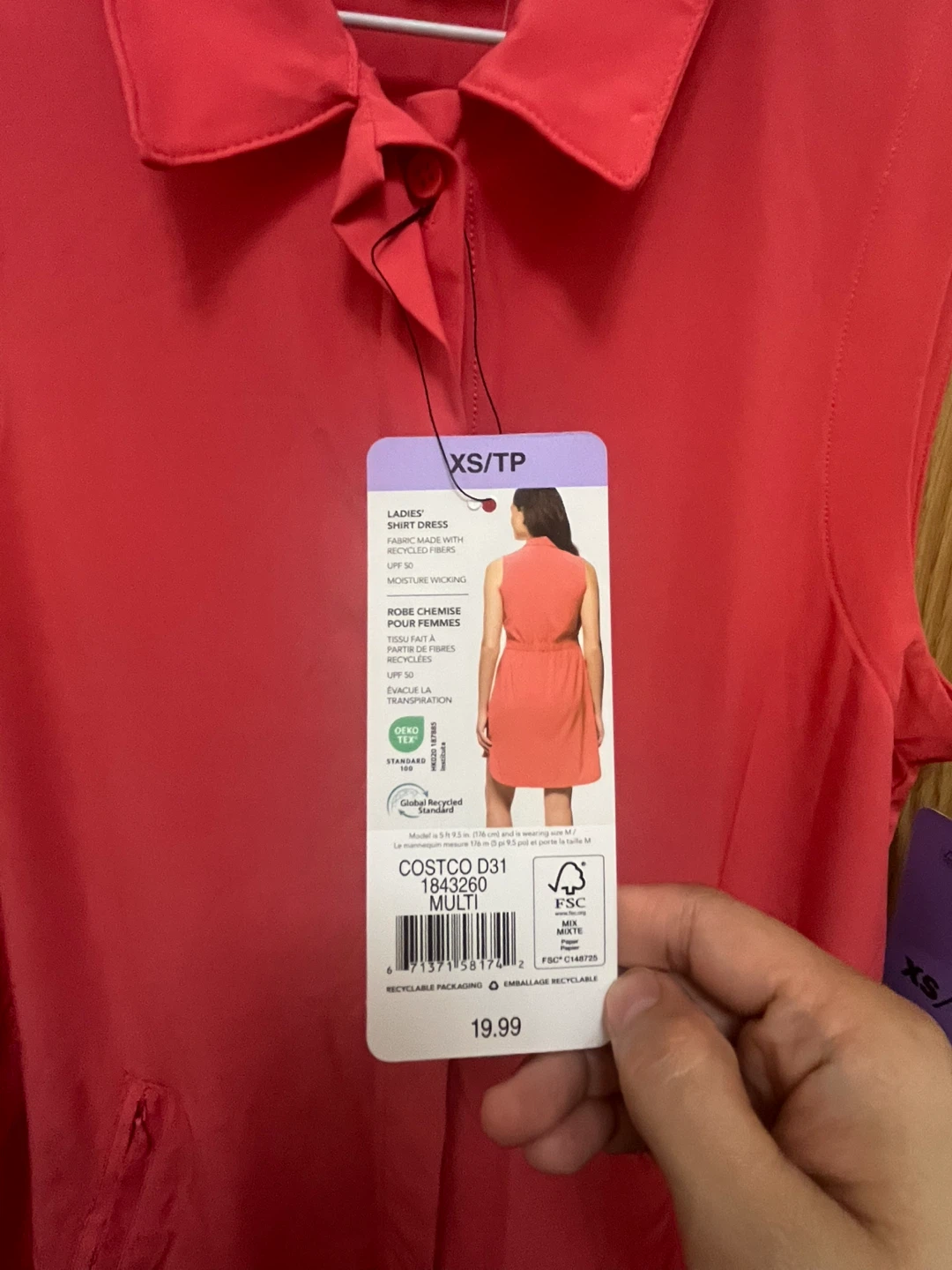 Lole Sleeveless Shirt Dress Coral XS/TP - photo 2