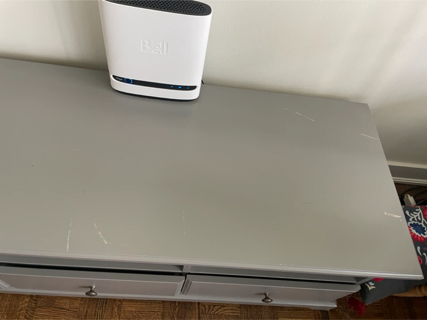 Grey TV Stand with 3 Drawers and 3 Shelves - photo 4