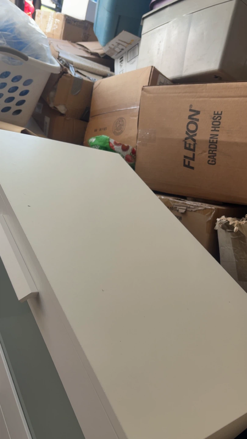 White ikea  5-Drawer  Dresser with Frosted Glass Top Panel - photo 3