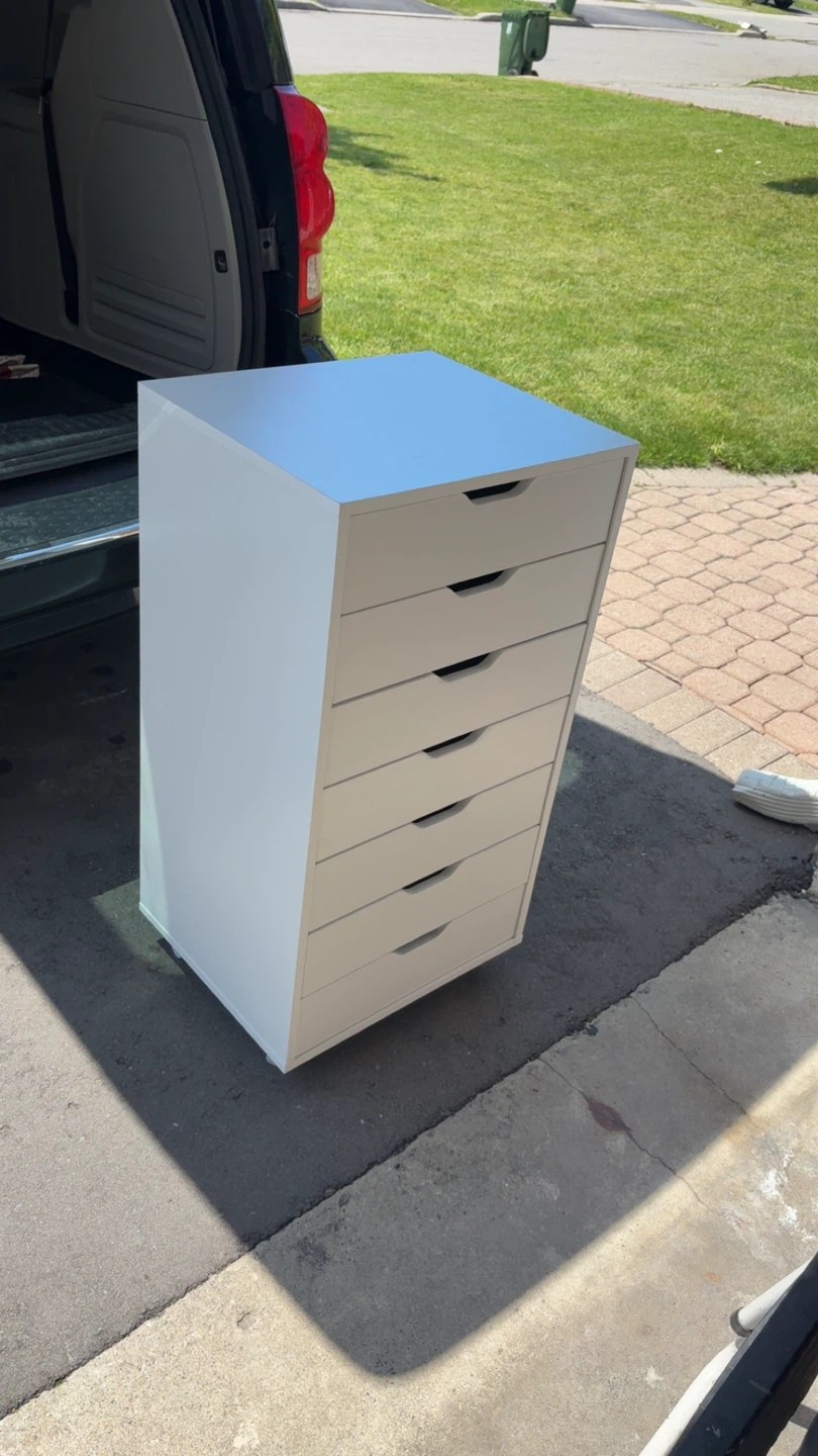 White 7-Drawer Rolling Cabinet