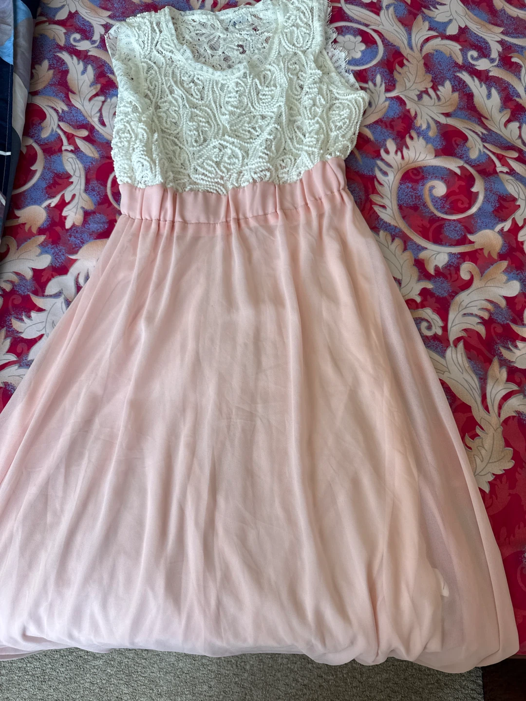 Pink Lace Top Dress
