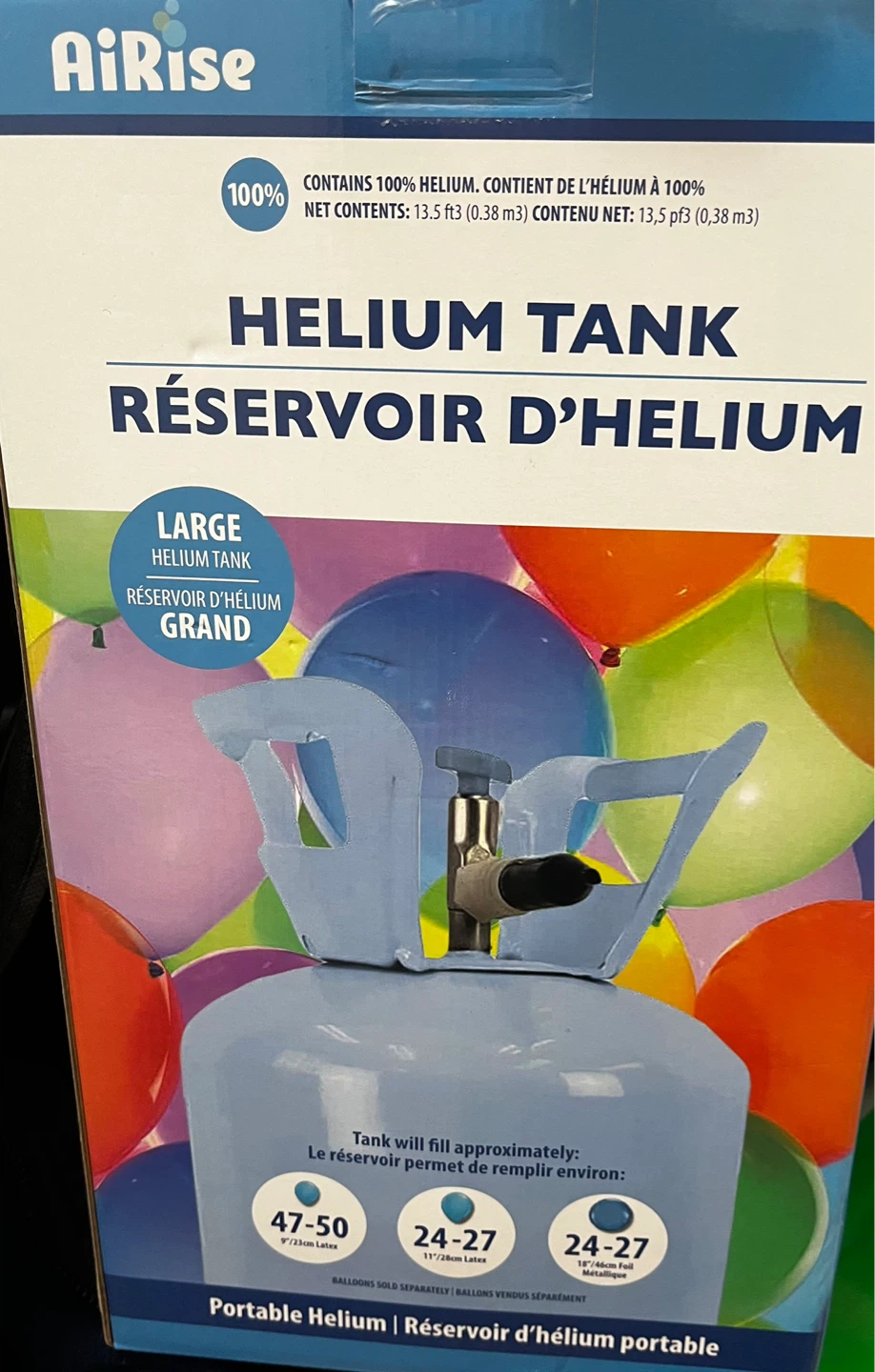 AirRise Large Helium Tank, empty