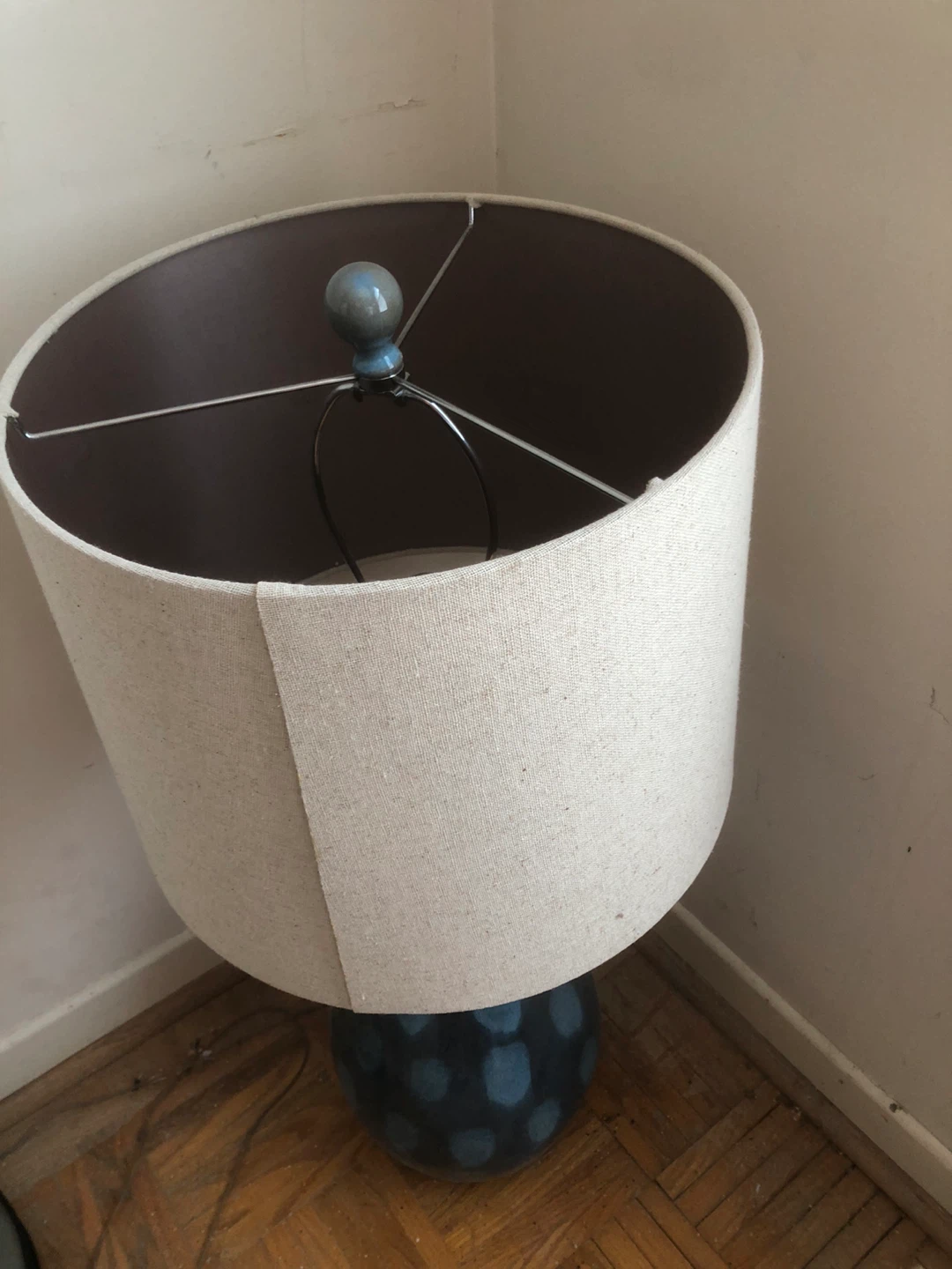Blue Polka Dot Ceramic Table Lamp - photo 2