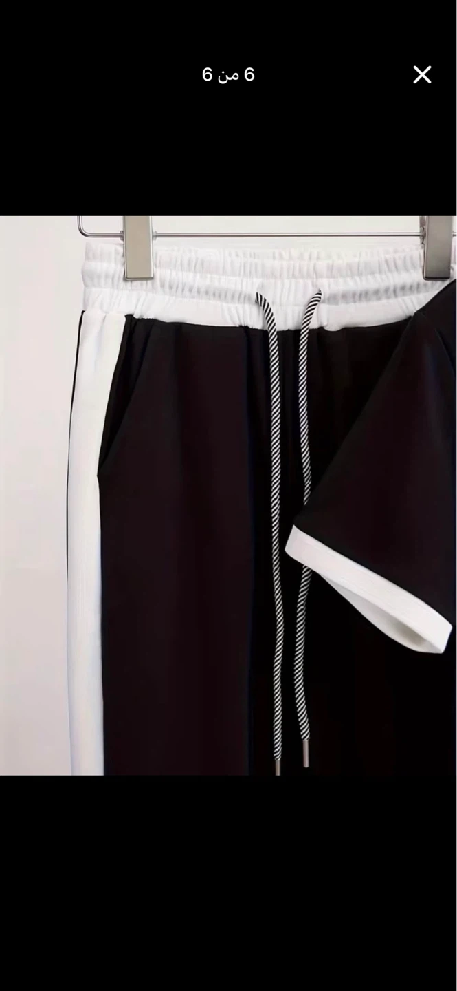 Black Two-Piece T-Shirt and Pants Set with Floral Logo - photo 5