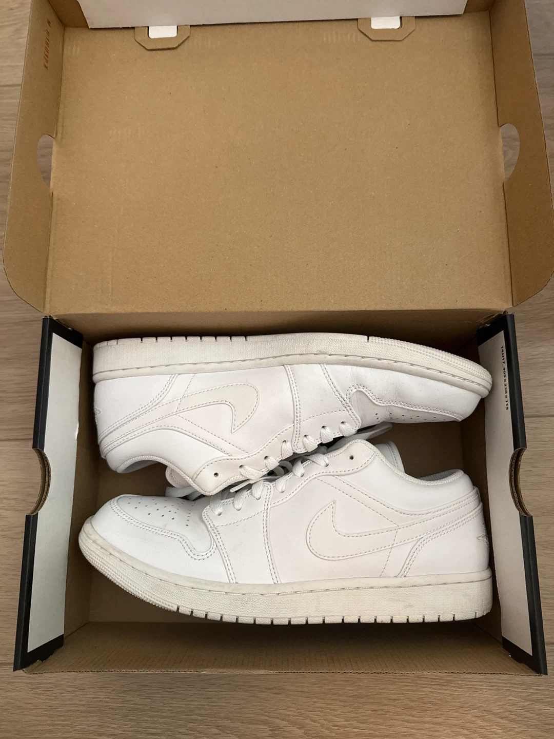 Nike Air Jordan 1 Low White Sneakers US 10.5 MEN - photo 5