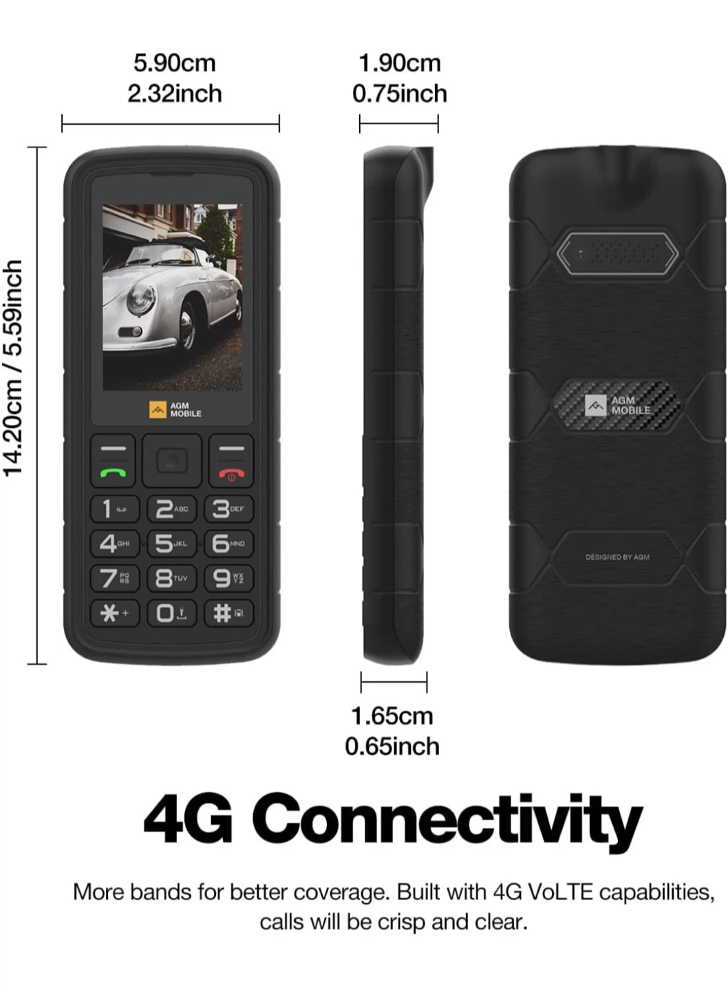 NIB AGM Mobile M9 4G Rugged, IP68 & IP69K Waterproof