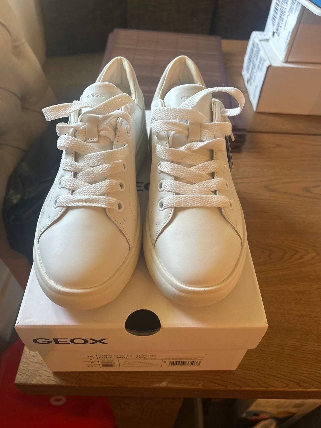 GEOX D Spheria EC4.1 white leather sneakers