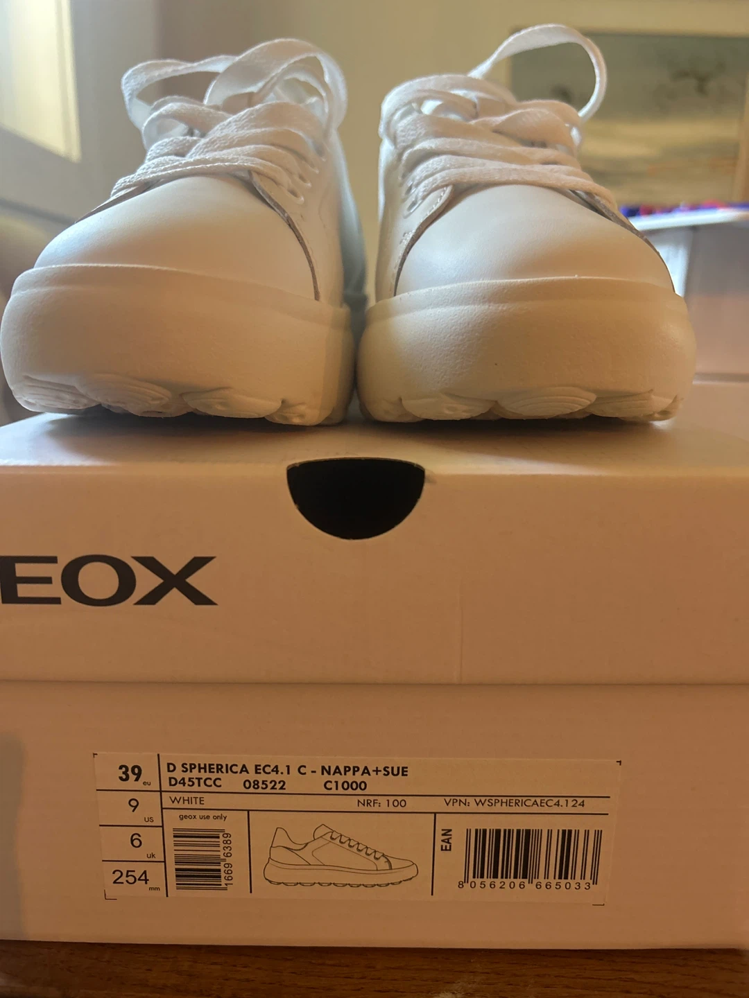 GEOX D Spheria EC4.1 white leather sneakers - photo 2