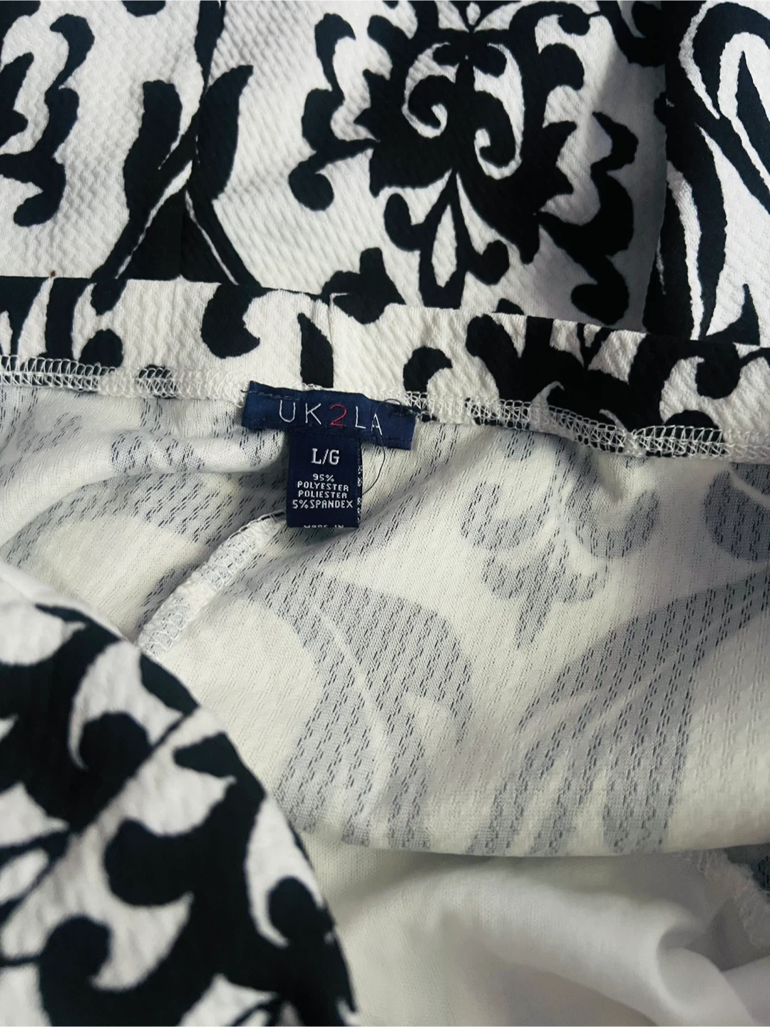 Black & White Damask Dress - Size L - photo 3