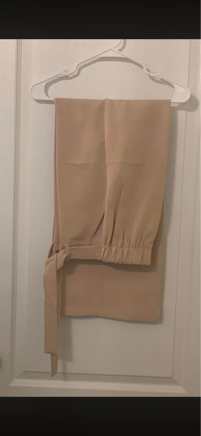 Navy and cream pleated midi dress with pants - photo 4