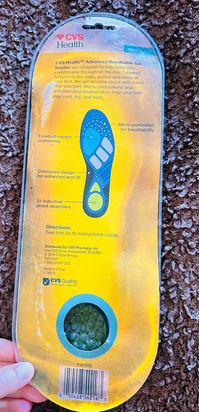 CVS Health Men's Advanced Breathable Gel Insoles - photo 3