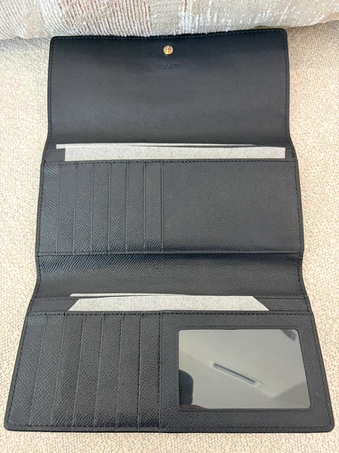 Coach navy blue Leather Trifold Wallet - photo 4