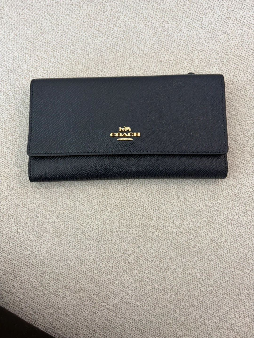 Coach navy blue Leather Trifold Wallet