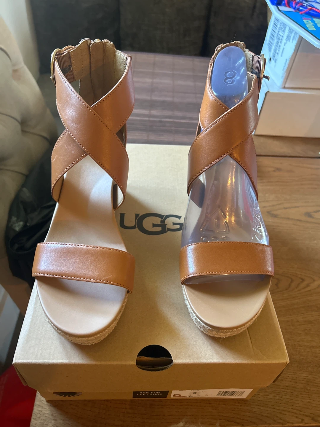 UGG "Wylda" Wedge Espadrille Sandals - Size 8