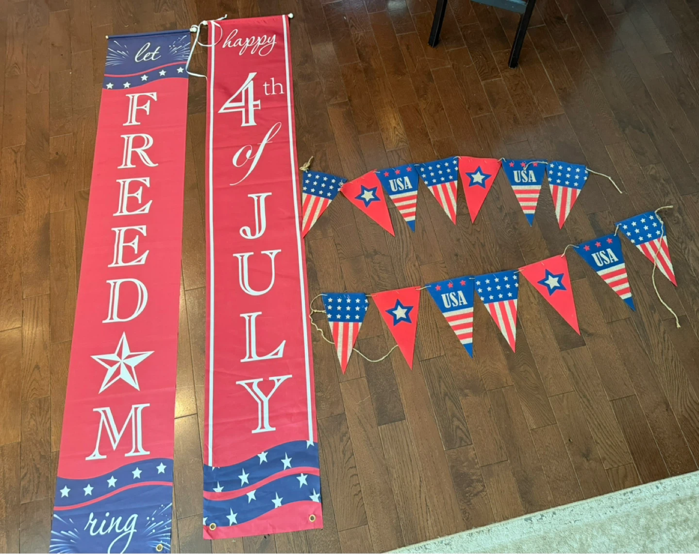 4th of July Banner & USA Bunting Set of Decorations