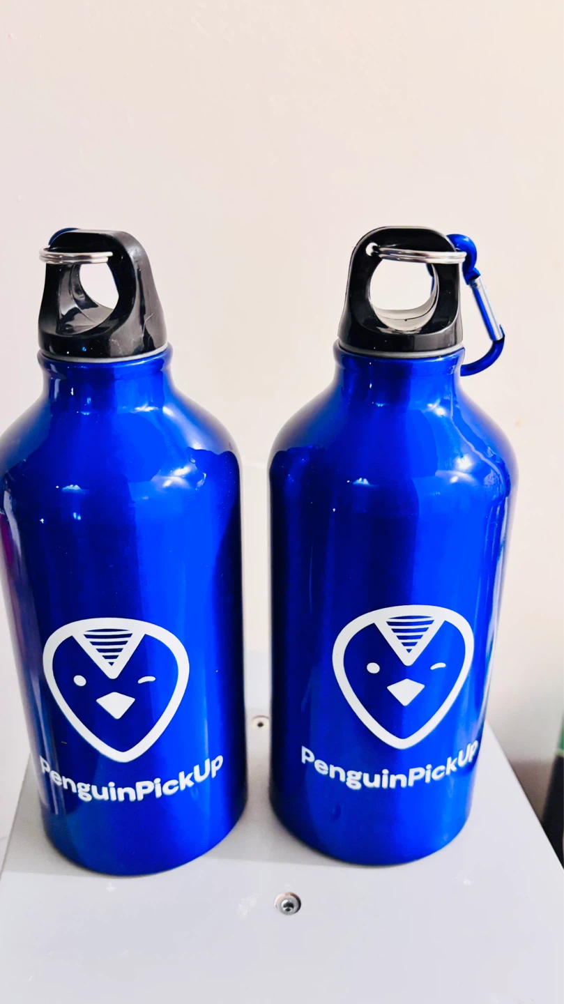 PenguinPickUp Blue Water Bottles - Set of 2