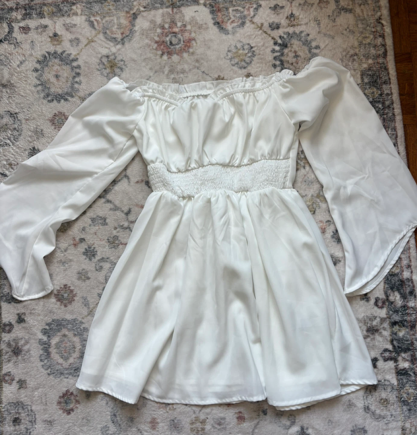 White Petite XS Off-the-Shoulder Dress