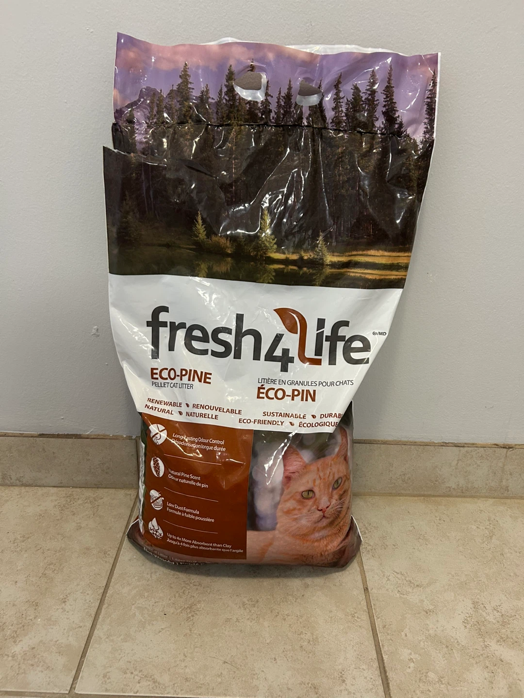 fresh4life Eco-Pine Pellet Cat Litter - 3/4 bag