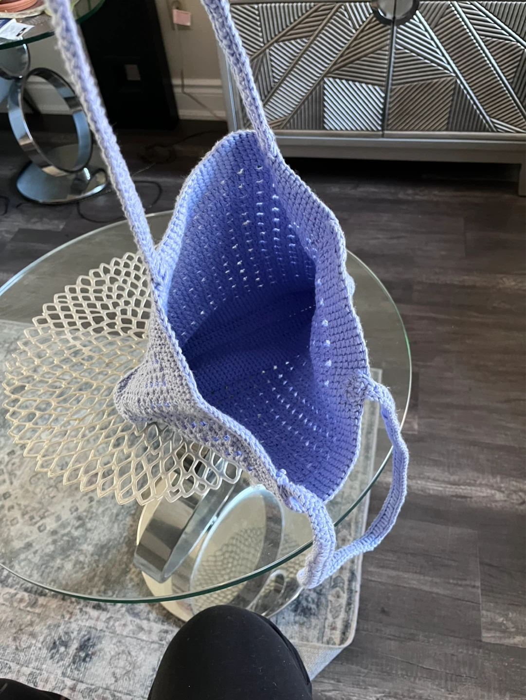Handmade Crochet Tote Bag - Lavender - photo 3