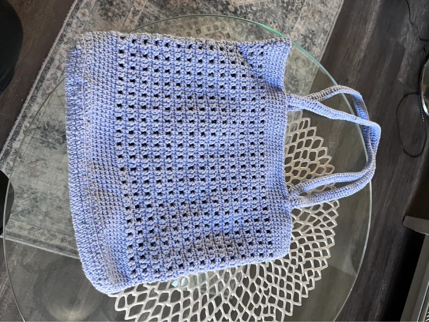 Handmade Crochet Tote Bag - Lavender - photo 2