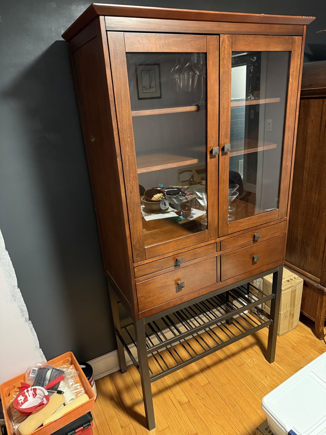 Tall liquor cabinet + wine rack