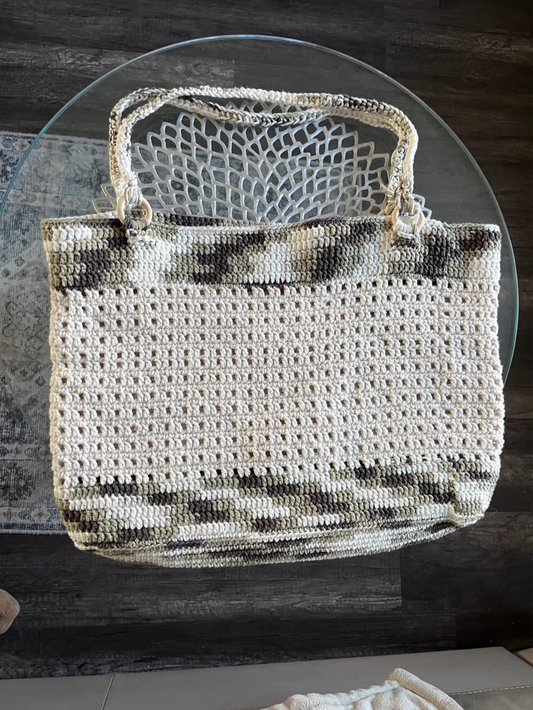 Homemade Crocheted Tote Bag