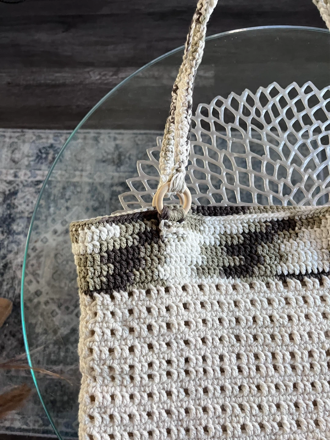 Homemade Crocheted Tote Bag - photo 3