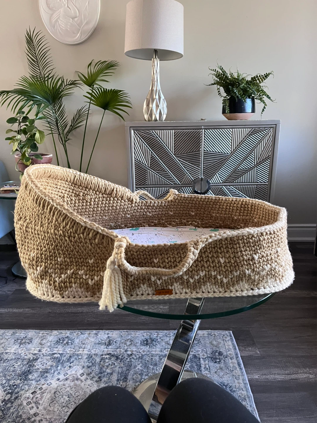 Handmade Crochet Baby Bassinet Basket