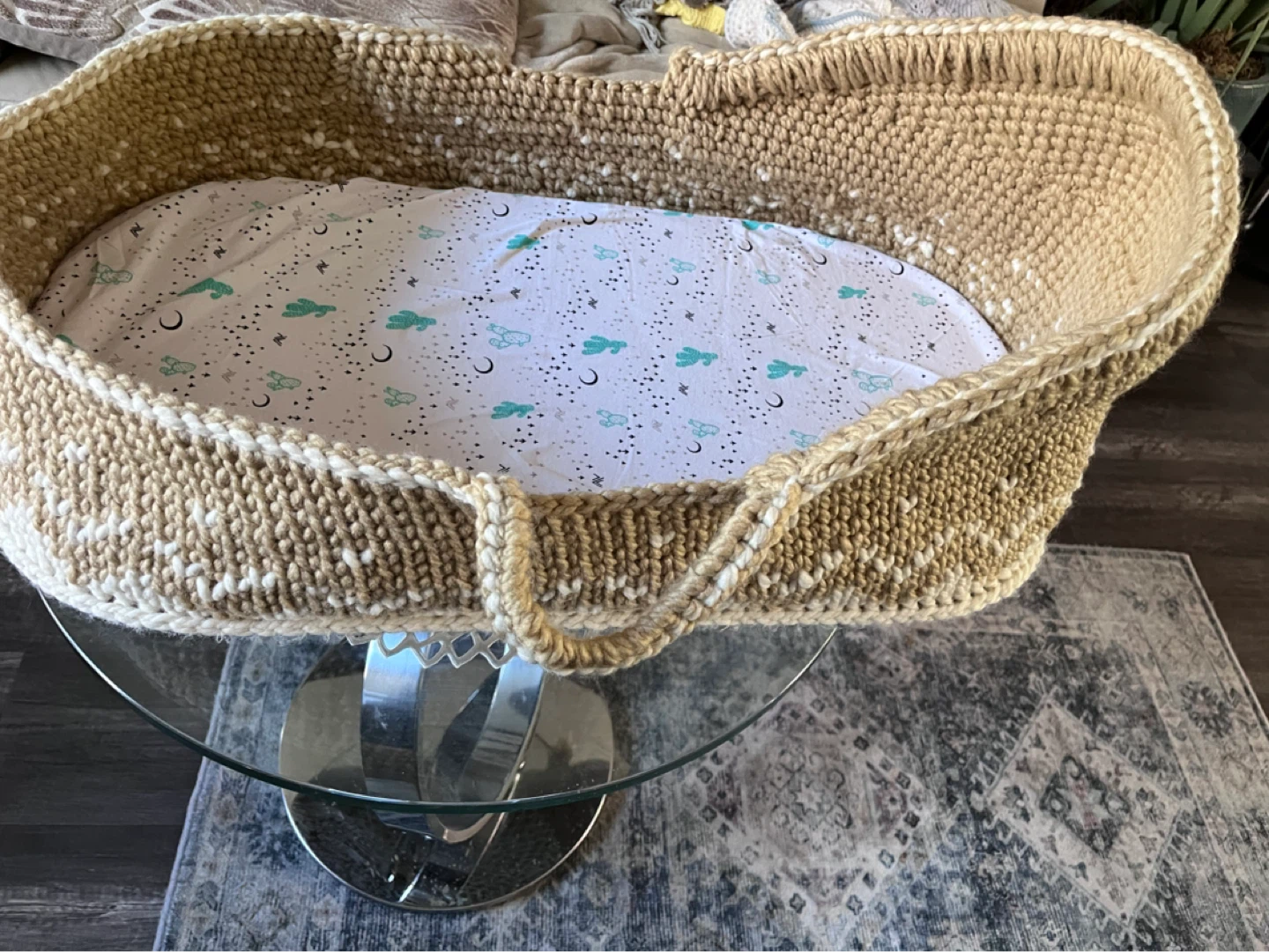 Handmade Crochet Baby Bassinet Basket - photo 4