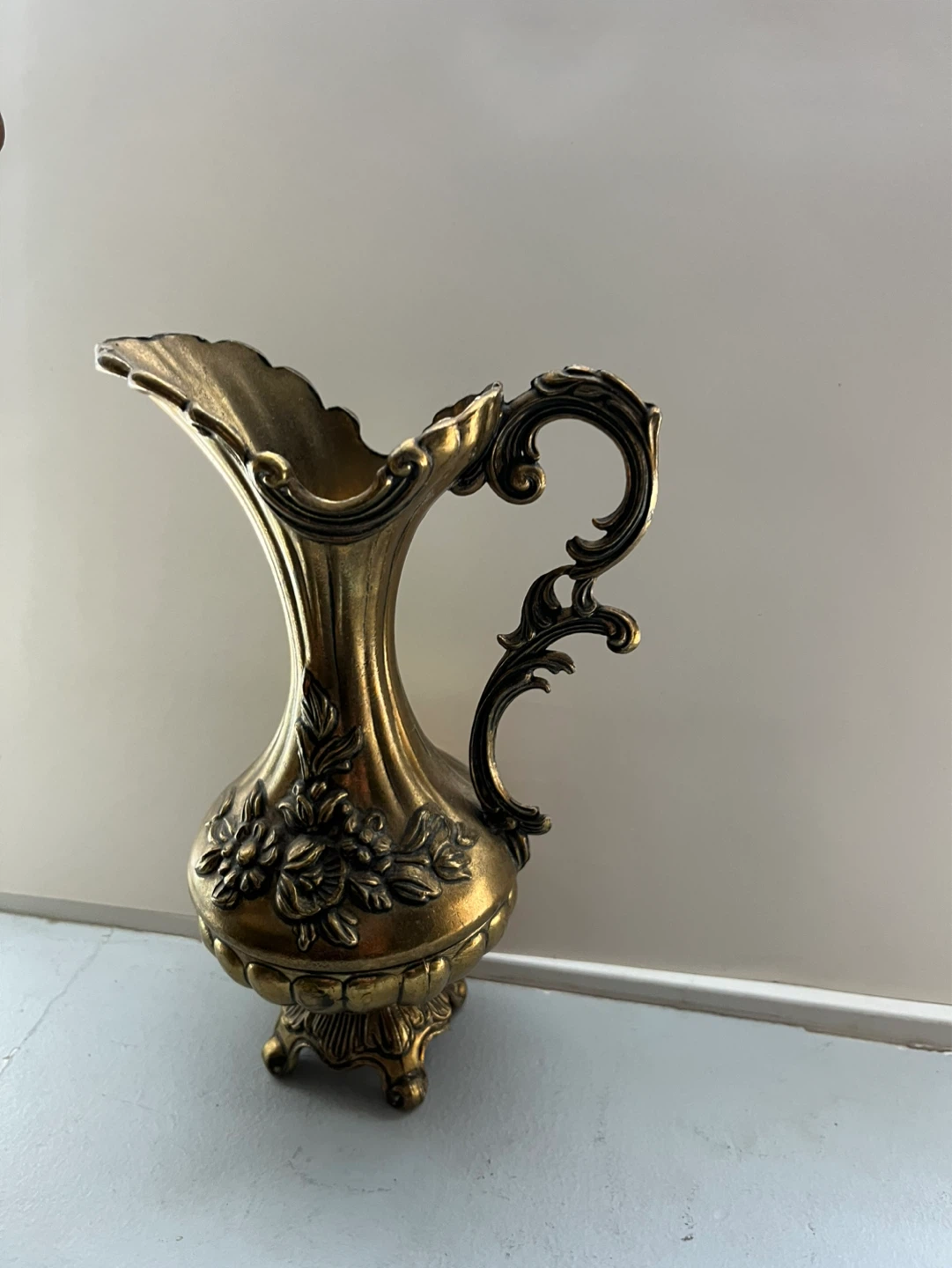 Vintage Set of 3 Decorative Brass Pitchers - Made in Italy