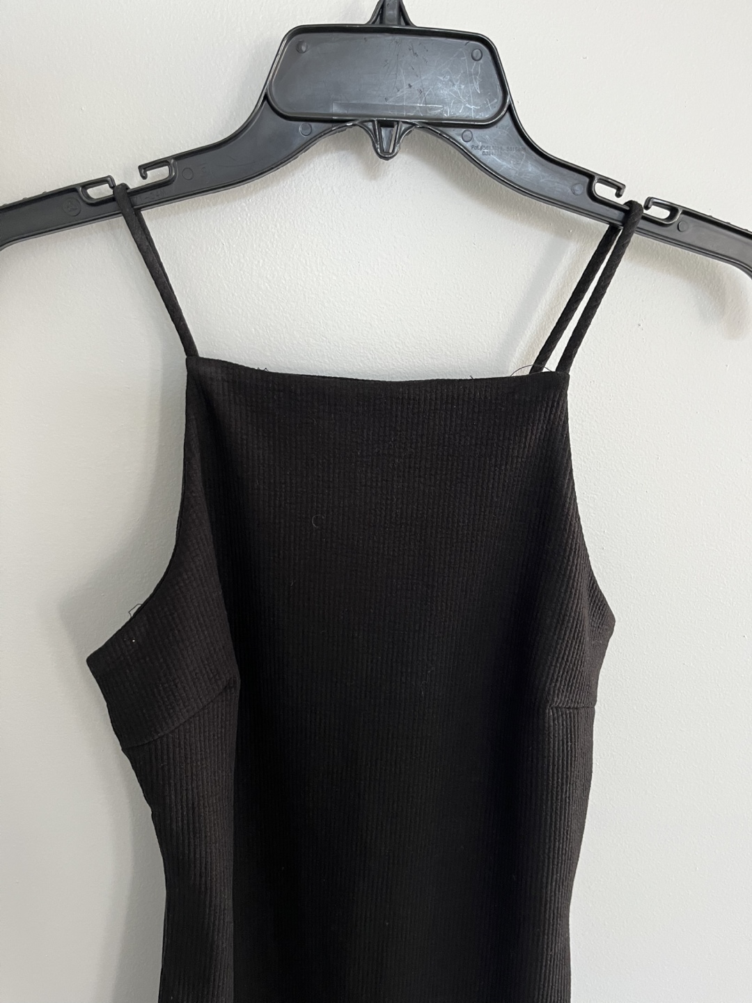 New with tags: Mango Black Ribbed Spaghetti Strap Mini Dress - photo 2