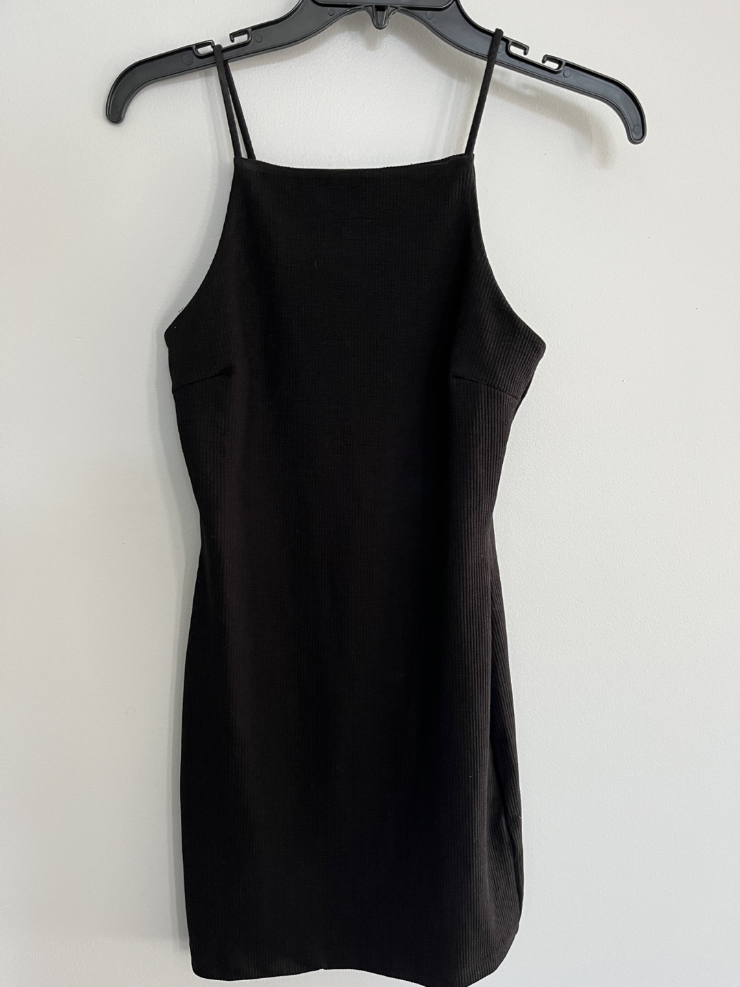 New with tags: Mango Black Ribbed Spaghetti Strap Mini Dress