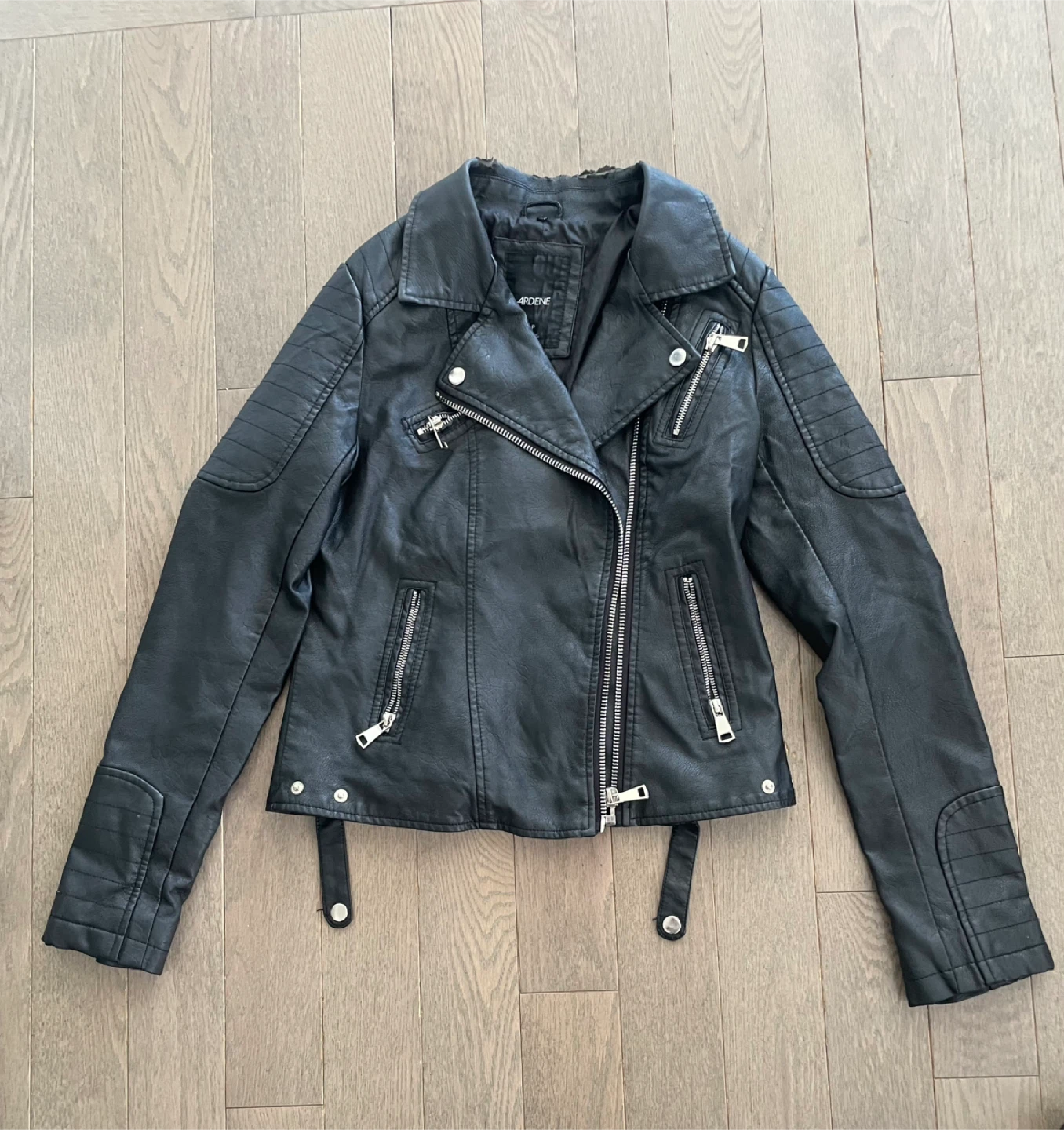 Ardene Black Faux Leather Moto Jacket
